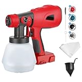 Kabelloser Farbsprüher für Milwaukee 18 V Akku, Handheld-HVLP-Farbspritzpistole mit 4 Düsen, 1000 ml Behälter für Wände, Zaun, DIY, Haus, Hausmalerei