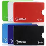 WallTrust RFID/NFC Schutzhülle für Kreditkarten und Bankkarten aus Plastik - Optimaler Schutz gegen unerwünschten Datenzugriff