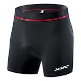 Herren Radunterhose Radsportshorts Fahrradhosen mit elastische atmungsaktive 4D Gel Sitzpolster mit Einer hohen Dichte (Black, XL)