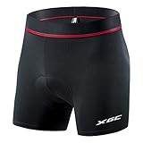 XGC Herren Radunterhose Radsportshorts Fahrradhosen mit elastische atmungsaktive 3D Gel Sitzpolster mit Einer hohen Dichte (Black, L)