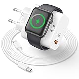 Apple Watch Ladegerät, 20W USB C Ladegerät Ladekabel Steckdose Netzteil Dual Ports mit Kabel 2M, 3 in 1 Ladestation mit A-pple Watch 10/9/8/7/Ultra, iPhone16 15 Plus Pro Max, iPad Pro/Air/iPad mini