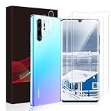 REROXE 2+2 Stück Schutzfolie für Panzerglas für Huawei P30 Pro, 9H Härte Anti-Kratzer Keine Blasen Anti-Fingerabdruck P30 Pro Displayschutzfolie, 3D Full Screen Ultra-HD Präzise Passform Schutzglas