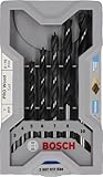 Bosch 7x PRO Wood Holzspiralbohrer-Set (für Weichholz, Hartholz, Ø 3,0, 4,0, 5,0, 6,0, 7,0, 8,0, 10,0 mm, Professional Zubehör Bohrmaschine/Schrauber)