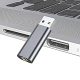 USB-zu-Audio-Buchse - 3,5-mm-USB-Kopfhöreradapter Plug and Play - Tragbares USB-Audio-Interface, universeller USB-Headset-Adapter für Kopfhörer, Laptop, Desktop Inlaw