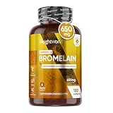 Bromelain Kapseln - 650mg Tagesdosis - 180 vegane Kapseln - 6 Monate Vorrat - Gewonnenes Enzym aus der Ananas - 2500G.D.U/g - Ohne Magnesiumstearat & Gentechnik - Ananas Enzym von WeightWorld
