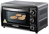 STEInBORG Mini Backofen 15 Liter Pizza-Ofen 3in1 Backofen Minibackofen Miniofen Krümelblech Ober-/Unterhitze Energiesparend 60 min.Timer