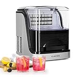 Klarstein Eiswürfelmaschine Klein, 2,5L Eiswürfelbereiter, Eiswürfelmaschine für 15kg Kleine & Große Eiswürfel, Schnelle Mini-Eiswürfelmaschine mit Alarm, Eiswürfelbereiter Selbstreinigend