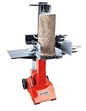 HBH Holzspalter 400V HSSD800 (Brennholzspalter elektrisch, 3500W, Spaltgutlänge bis 55cm, Spaltdurchmesser bis 30cm, 8 Tonnen Spaltkraft, Hydraulikspalter stehend, Fahrwerk, Vario Spalt System) rot