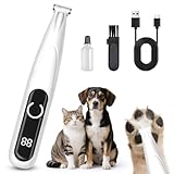 Pfotentrimmer für Hunde, USB Wiederaufladbar Hundeschermaschine Paw Trim Pro für Hunde und Katze, Hundeschermaschine Pfoten mit LED-Licht, Pro Hundeschermaschine für Pfoten, Ohren, Gesicht