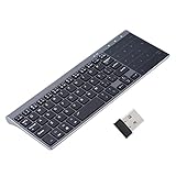SUNGOOYUE Mini-Tastatur, Tragbare, Schlanke Kabellose 2,4-GHz-Handtastatur mit Touchpad für PC/Notebook/TV-Box – MC-41AG, 1200 DPI, Schwarz