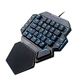 Einhändige Tastatur mit Hintergrundbeleuchtung, kabelgebundene USB 35Keys RGB Blacklight Mechanische Einhand-Gaming-Tastatur mit Makrodefinitionsfunktion und FN-Medientasten
