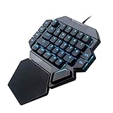 Einhändige Tastatur mit Hintergrundbeleuchtung, kabelgebundene USB 35Keys RGB Blacklight Mechanische Einhand-Gaming-Tastatur mit Makrodefinitionsfunktion und FN-Medientasten