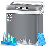 KESSER® Kühlbox Thermobox 32Liter | Thermo-Elektrische Kühlbox | KÜHLT und WÄRMT | 12 & 230V | Thermobox für Auto, Boot & Camping | Mini-Kühlschrank mit ECO & MAX Modus | inkl. Kühlakkus