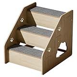 Hundebettstufen, Treppenstufen Hunde, Hundesofastufen, Haustiertreppen aus Holz, leicht zugängliche Hundetreppen, tragbare, stabile Hundecouchtreppe, Hundetreppe aus Holz für alte Hunde, kleine Hunde