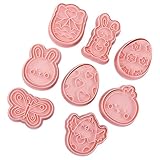 Elegante Kekse, Cartoon-Kaninchen, Küken, Osterkekse, Prägung, Dessert, Backwaren für Geburtstage, Hochzeiten, 8 Stück