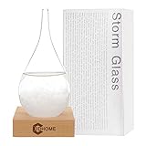 3DHOME Sturmglas, Mode Kreative Wassertropfen Glas Barometer, Wettervorhersage Flasche, Wetterstation,Verwendet für Heim- und Büro-Desktop-Dekoration, Weihnachtsgeschenke, Geburtstagsgeschenke (S)