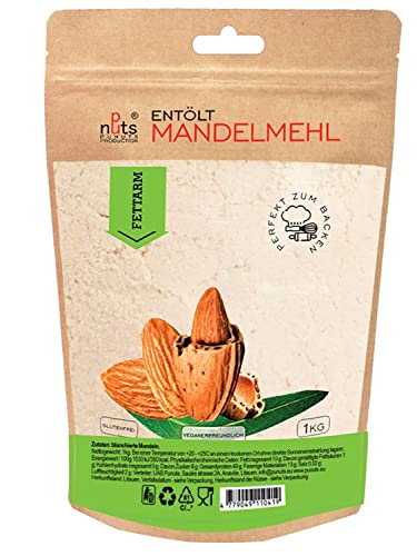 Mandelmehl entölt 1 kg, glutenfrei 100% natürliches mandelmehl entölt low carb günstig