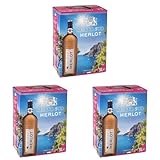 Grand Sud - Merlot Rosé aus Süd-Frankreich - Sortentypischer Trocken Roséwein - Großpackungen Wein Bag in Box 5l (1 x 5 L) (Packung mit 3)
