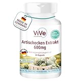 Artischocken-Extrakt 600mg - 60 Kapseln - standardisierter Extrakte mit 2,5% Cynarin - hochdosiert und vegan | Qualität aus Deutschland von ViVe Supplements