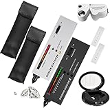 2 Stück Diamant-Tester, hohe Genauigkeit Schmuck Diamant-Tester, ​professioneller Diamant-Detektor mit 30-facher und 60-facher Mini-LED, faltbare Vergrößerung