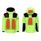 Beheizbare Jacke für Damen und Herren USB Intelligente Heizjacke Beheizte Jacke Wasserdichte Regenjacke Abnehmbar Winterjacke Funktionsjacke für Outdoor Motorrad Wandern Skifahren Jagd Camping