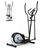 ISE Magnetischer Ellipsentrainer, Crosstrainer für Zuhause mit 8 Widerstandsstufen, LCD-Bildschirm, Einteilige elektrolytische Kurbel, Magnetisches Schwungrad