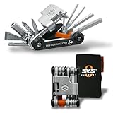 SKS GERMANY TOM 18 Multitool (18-in-1-Minitool für Fahrräder, rostfreier Werkzeugstahl, kompakt und leicht für unterwegs, 184 g, inkl. Aufbewahrungstasche), Silber