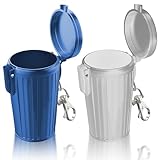 2 Stück Taschenaschenbecher für Unterwegs: Zigaretten Taschenascher Taschenaschenbecher Geruchsdicht mit Deckel und Schlüsselring, Tragbarer Mini Aschenbecher für unterwegs Camping Reisen (2)