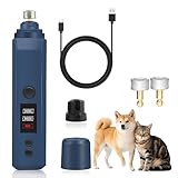Krallenschleifer für Hunde,2-Gang 8000/9500 U/min mit LED-Beleuchtung,Hunde Krallenschneider 45dB Leise Lärm,USB-aufladbar mit Mittelgroße und Kleine Hunde