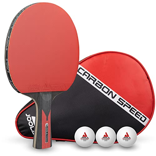 JOOLA Carbon Tischtennisschläger ITTF zugelassener Profi Tischtennis-Schläger für Fortgeschrittene Spieler - Carbowood Technologie, Speed, 5-teilig