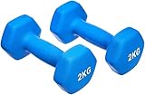 Amazon Basics Neopren Hanteln Gewichte, Türkis, 4 kg, (2er-Set), 2 x 2 kg