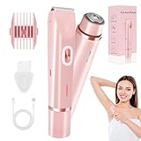 Bikini Trimmer, 2-in-1 Doppelkopf Rasierer Damen Elektrisch, Intimrasierer für Frauen, Wasserdichter Elektrischer Rasierer, Wiederaufladbar für Arm Bein Gesicht Schambereich, Nass/Trocken (A)