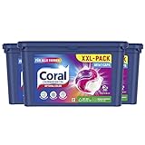 Coral Waschmittel Caps Optimal Color Allin1 Colorwaschmittel für saubere Farben und frischen Duft 3 x 50 WL (150 Caps) 3er XXL-Pack