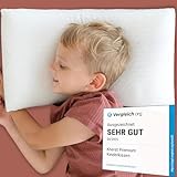 KNERST® Kinderkopfkissen - Ergonomisches Kissen Kinderzimmer mit Memory-Schaum - Kissen 40x60x6 cm ideal als Kinderkissen - Kopfkissen 40x60 für erholsamen Schlaf inkl. Kissenbezug - für Kinder