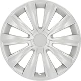 cartrend Radkappen Delta, 15 Zoll, für alle gängigen Stahlfelgen, aus Spezial-ABS-Qualitätskunststoff, schlagfest, zweischichtige Metallic-Lackierung, überlackierbar, silber, 1 Stück