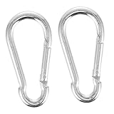 BESTonZON 2 Stück Verbindungsschnalle Fitness-zubehã¶r Fitness zubehör Karabiner für Fitnessgeräte Karabiner für Sportgeräte Fitness-zubehör Zugstangenverbinder Karabinerhaken Stahl Silver