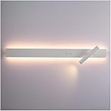 Wandleuchtenbeleuchtung Weiße LED-Wandleuchte, LED-Wandleuchte mit warmem Licht, lange Streifen aus Metall mit um 360 ° drehbaren Strahlern, lineare Wandleuchte für Schlafzimmer, Wohnzimmer, Beleuch