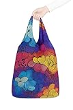 Nanobag Ultraleichte, kompakte Einkaufstasche – wiederverwendbar, klein und umweltfreundlich, faltbar, vielseitig und stilvoll, Psychedelisch, Standard