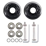 Feriany Ersatz-Rollen, 60 mm x 18 mm, für Gepäck, Koffer, Rollen, Achsen, Schlüssel, Reparatur, mit PU-Rollen, Kugellager aus Stahl