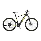 Fischer E-Mountainbike, MONTIS 5.0i E-Bike MTB für Damen und Herren, RH 51 cm, Mittelmotor 50 Nm, 36 V Akku im Rahmen, schiefergrau matt, 29 Zoll