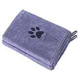 2er Set Hunde Handtuch extra saugfähig, Hundehandtücher aus Mikrofaser, Weich, Langlebig und Schnell Trocknend - Ideal für Kleine, Mittelgroße & Große Hunde