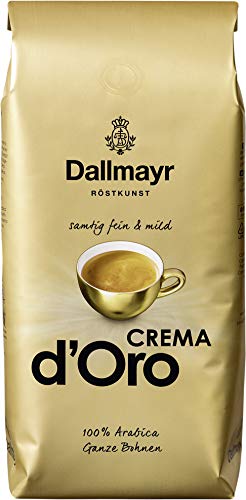 Dallmayr Crema d'Oro SAMTIG, MILD & FEIN Kaffee Ganze Bohne 4er Pack (4x1000g) - Arabica