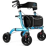 Safe Age Rollator faltbar und leicht mit Sitz - Gehhilfe für Senioren, Rollator für die Wohnung Indoor & Outdoor - mit Rückenlehne und Gehstockhalter
