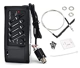 Jiayouy Gitarren-Tonabnehmer 4-Band EQ-7545R Vorverstärker Verstärker Equalizer Tuner Piezo Tonabnehmer für Akustikgitarren