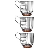 ABOOFAN 3St Kaffeekapselhalter Aufbewahrung von Espressokapseln Kaffeepadbehälter Kaffeepadhalter mit großem Fassungsvermögen Kaffeefilterhalter Kaffeehalter Esstisch Obstbehälter Eisen