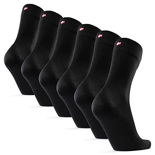 DANISH ENDURANCE Weiche Socken 6 Paare (Schwarz, EU 43-47)