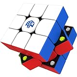 GAN 356M-Lite Speed Cube Magnetisch 3x3, Puzzle Magischer Würfel Stickerlos mit Flügelförmige Numerische IPG/GES+/Sichtbarer Magnet, Magic Cube Glatte Geburtstagsgeschenk für Erwachsene und Kinder