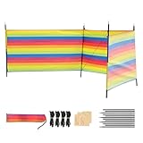Kleine Strandmuschel – -Sonnenschutz für den Außenbereich, Windblocker mit 4 Sandsäcken, Sichtschutz Windschutz, Windschutz, Windschutz, Windschutz, Outdoor-Ausrüstung, Reisezubehör für den