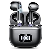 Bluetooth Kopfhörer, Kopfhörer Kabellos Bluetooth 5.3 mit 4 ENC Noise Cancelling Mic, kopfhörer kabellos HiFi Stereo, LED-Anzeige, 40 std Spielzeit, USB-C, In Ear Ohrhörer für Arbeit Spiel Sport