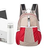 Qurygin Reiserucksack für Damen, verstaubarer Wanderrucksack, wasserdichter Tagesrucksack mit modischem Design für Klettern, Wandern, Camping, Schule, Reisen, rot, Refer to description